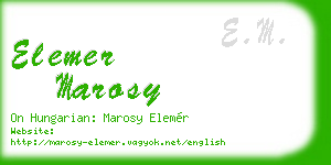 elemer marosy business card